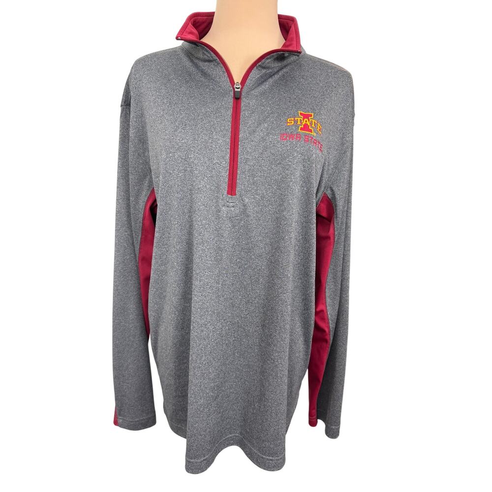 Colosseum Iowa State Cyclones Quarter Zip Pullover Men’s M Gray Red Logo NCAA